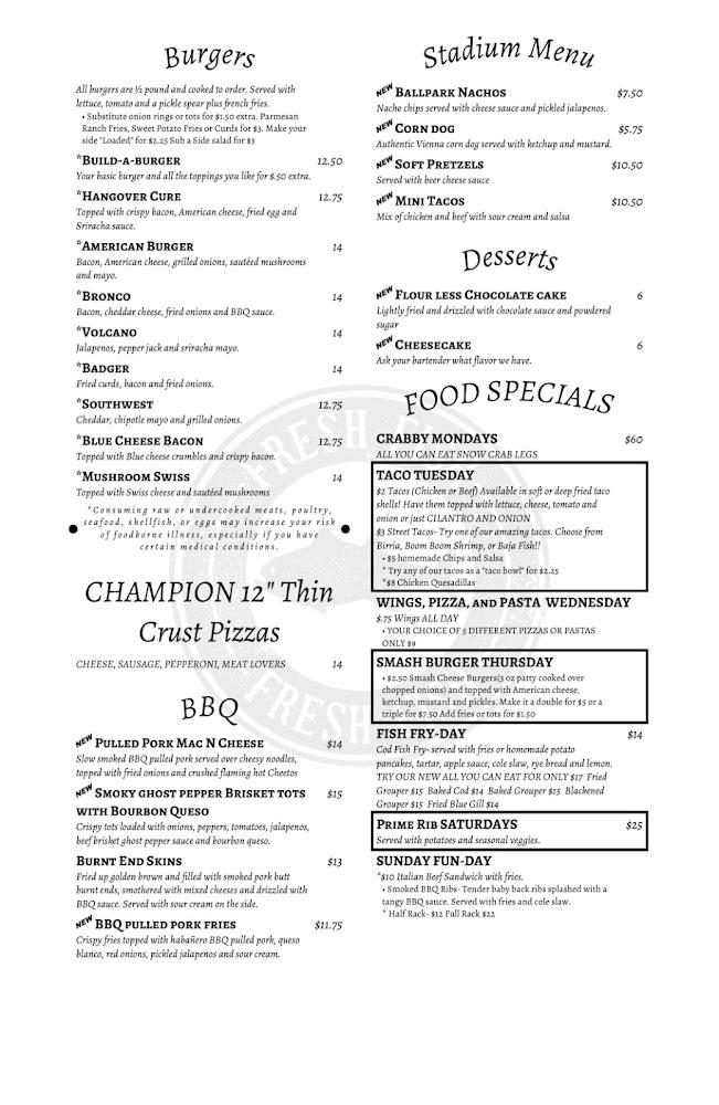 Spoondoggers Bar and Grill Menu image 2